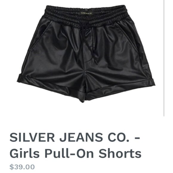 Silver Jeans Vegan Leather Black Elastic Waist Shorts - size XS BNWOT - Picture 1 of 6